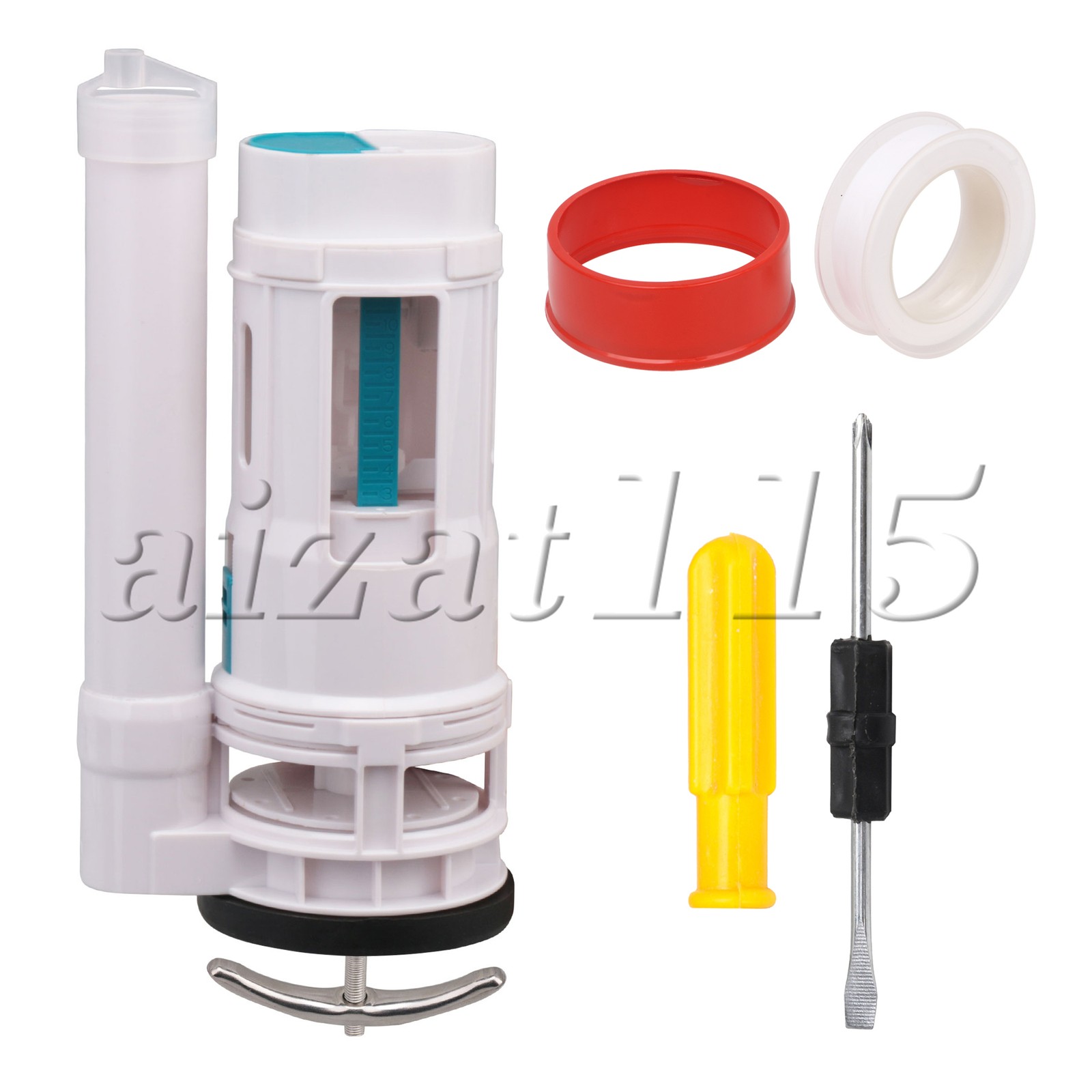 2pcs ABS Plastic 21cm Adjust Toilet Connected Water Tank Dual Flush Drain Valve