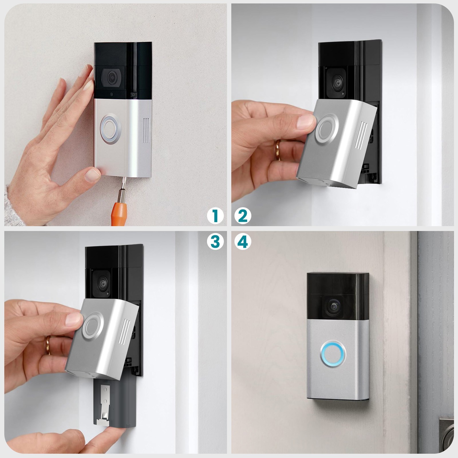 2 Pack 8000mAh Rechargeable Battery and Charger Station for Ring Doorbell 2/3/4