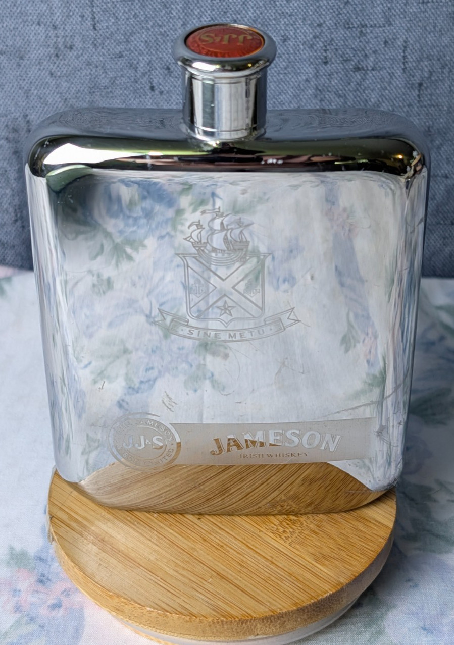 VTG Jameson Irish JJ & S Whiskey Limited Flask Stainless Steel 5″ Pocket Flask