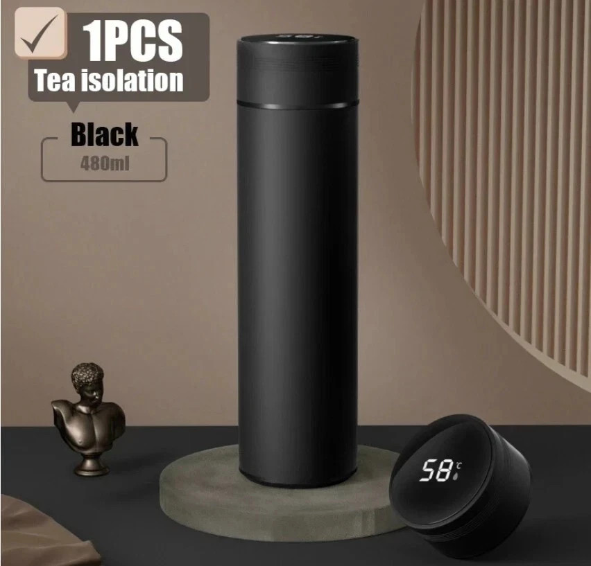Smart Insulated Mug Stainless Steel Vacuum Cup Thermos Bottle LED Display 500ml