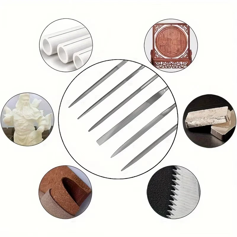 5Pcs Metal Needle File Set Small Hardened Carbon Steel File Mini Hand Metal Tool