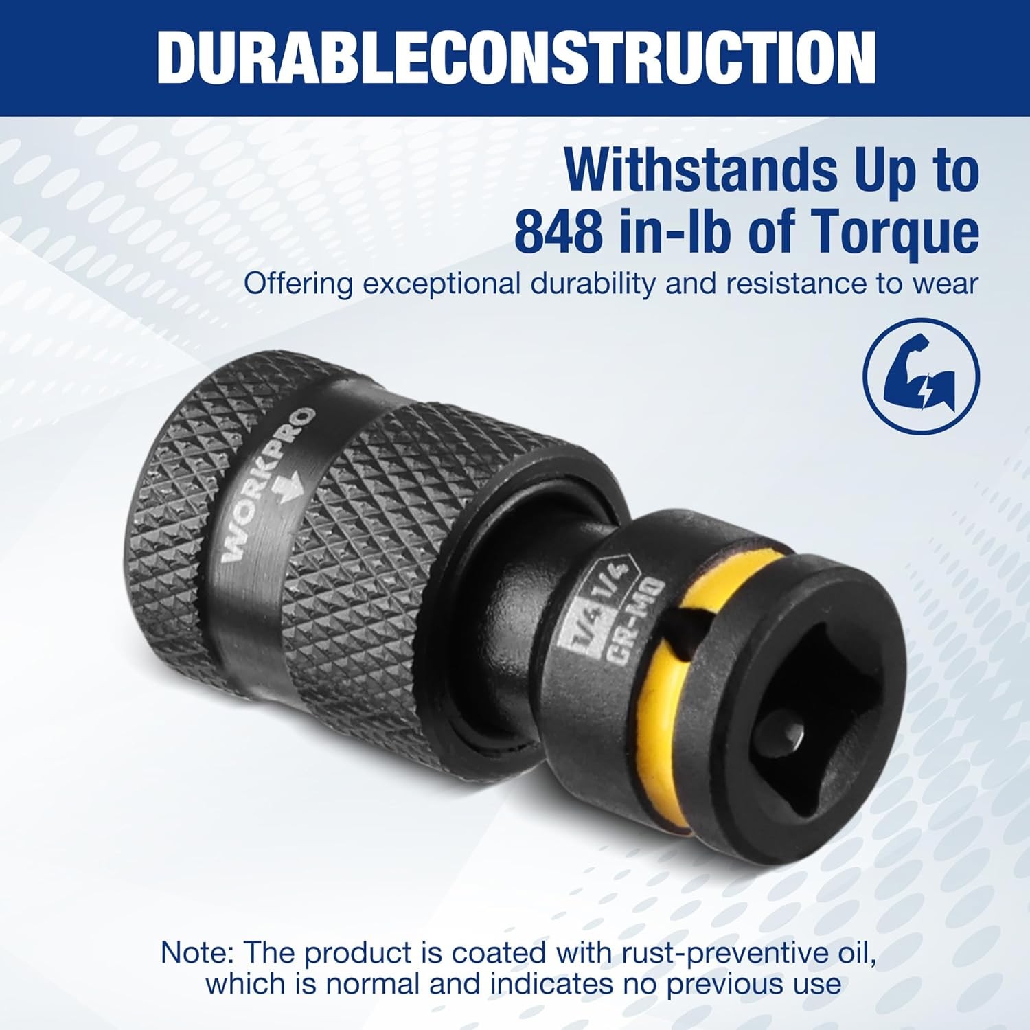 WORKPRO 1/4″ Square to 1/4-in Hex Quick Release Impact Socket Adapter Bit Holder