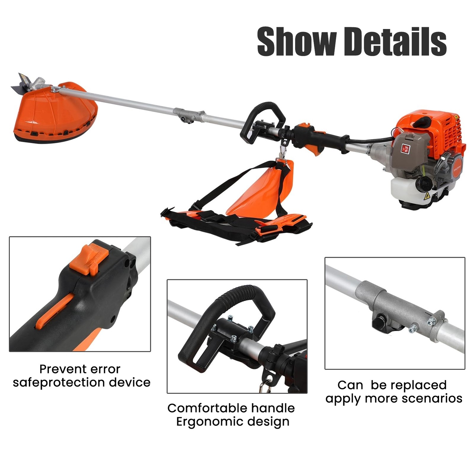 52CC 5 in 1 2-Stroke Grass String Trimmer Brush Cutter Gas Trimmer Weed Eater US