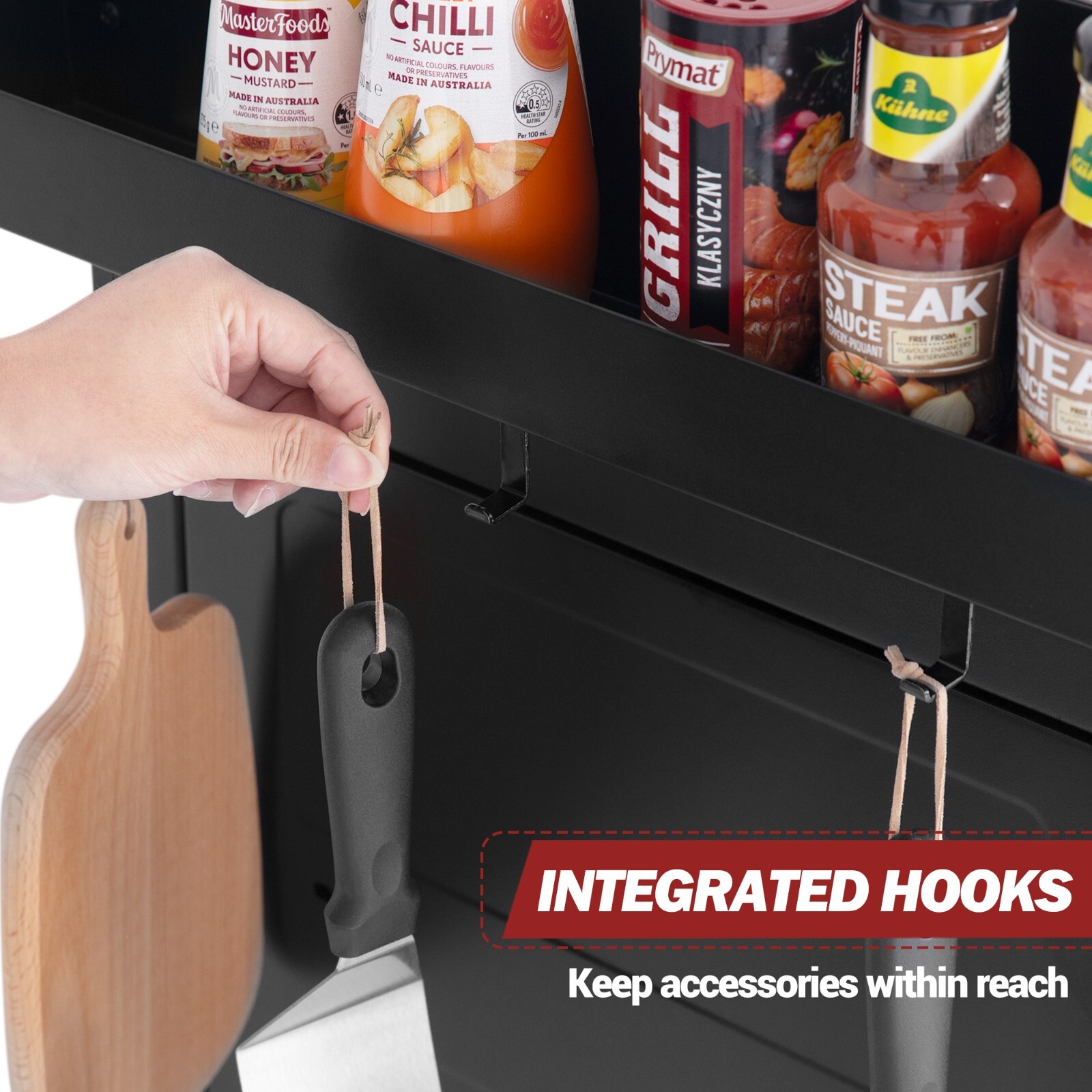 Royal Gourmet Movable Kitchen Cart with Storage Cabinet Grill Food Prep Table