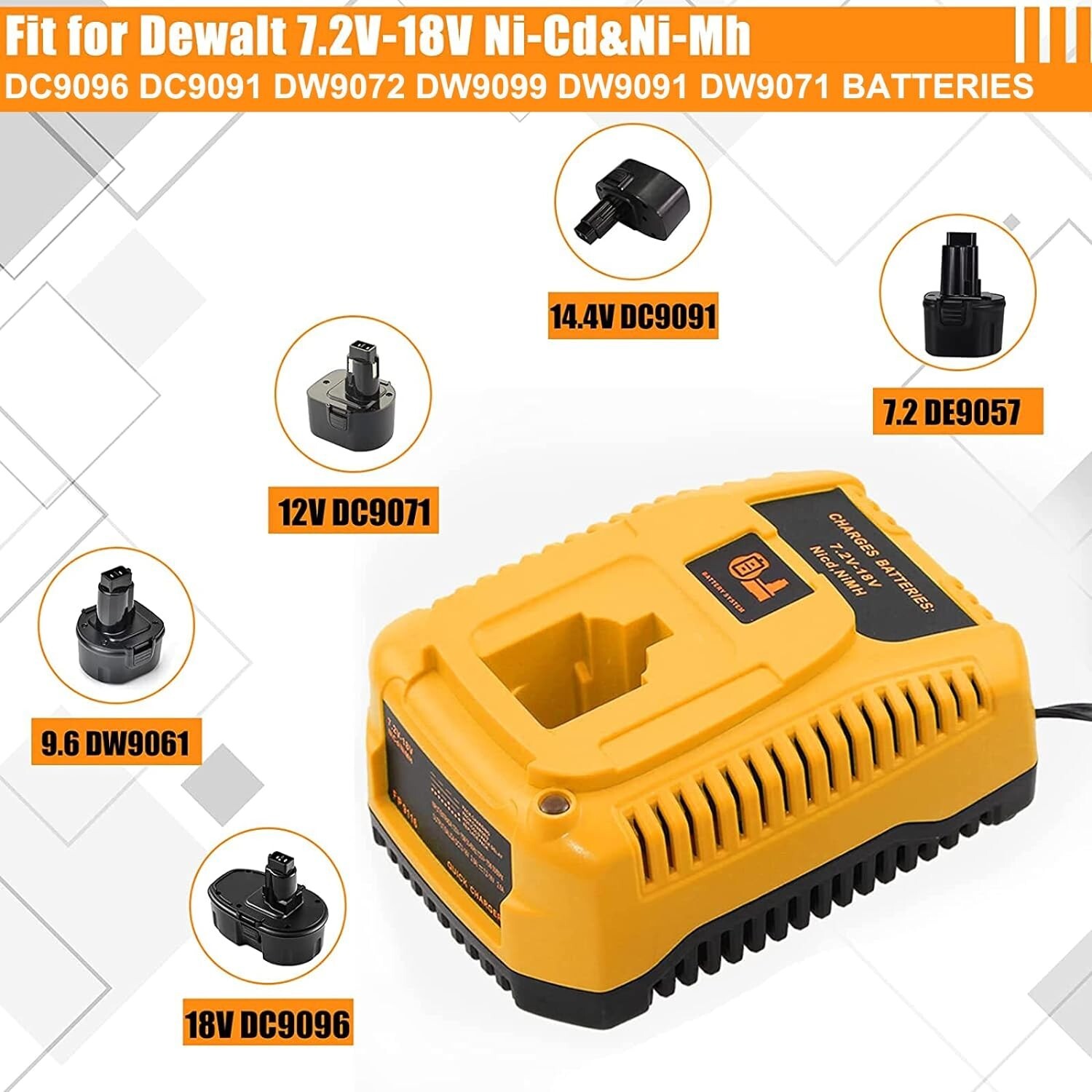 2PACK 12V 3.6AH Battery /Charger for DEWALT DC9071 DW9071 DW9072 DW953 DW965