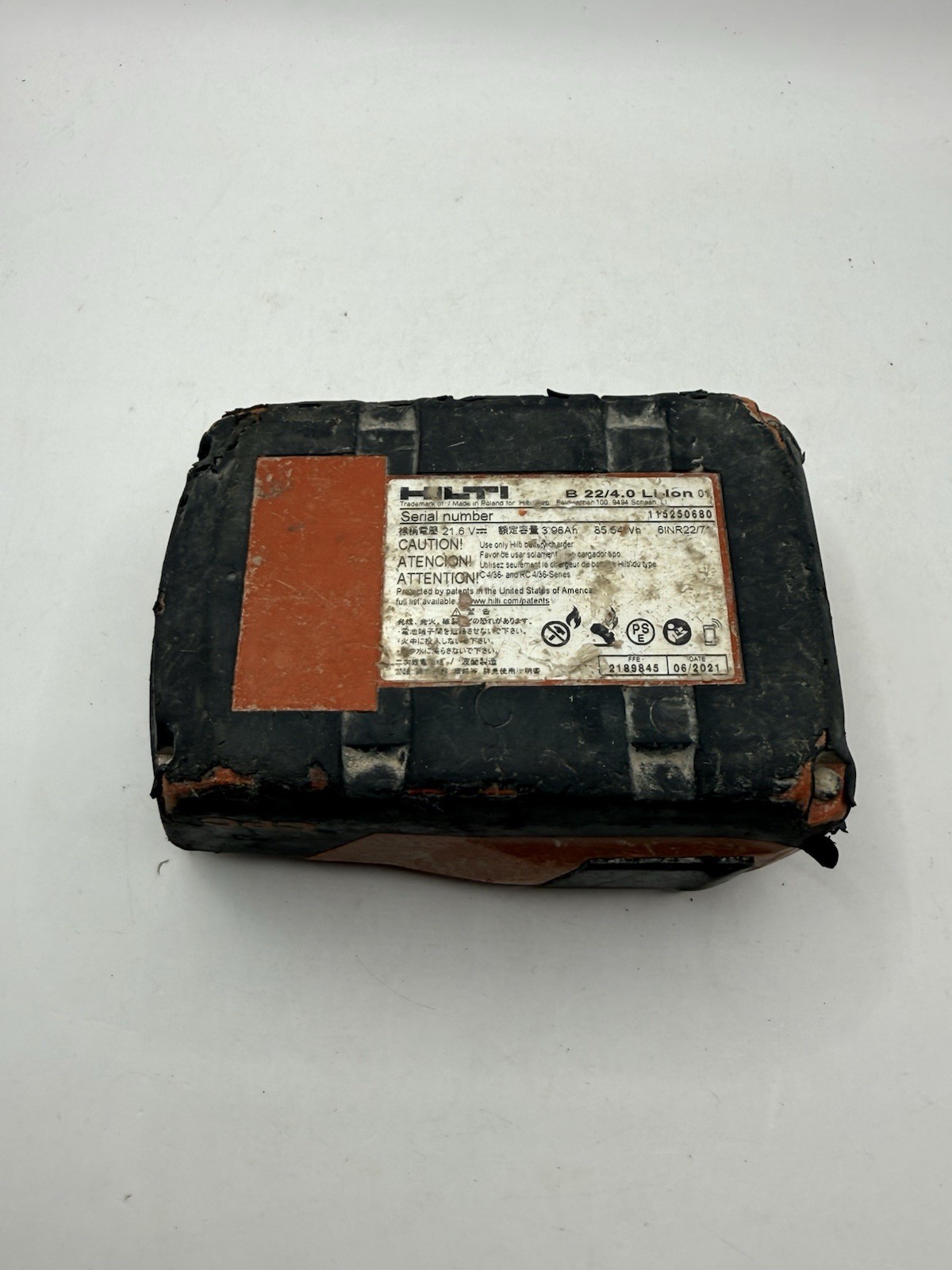 HILTI B22 4.0 ah 21.6v Li-ION BATTERY PACK