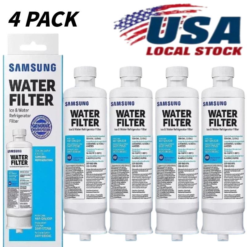 4 PACK Genuine Samsung DA97-17376B HAF-QIN/EXP REFRIGERATOR Water Filter US