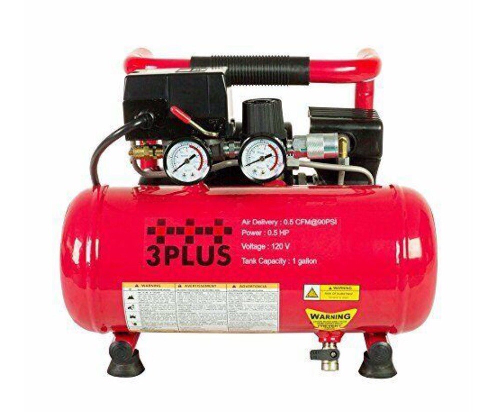 3PLUS HCB050401 18-Gauge Brad Nailer And Quiet Air Compressor Combo NEW/open Box