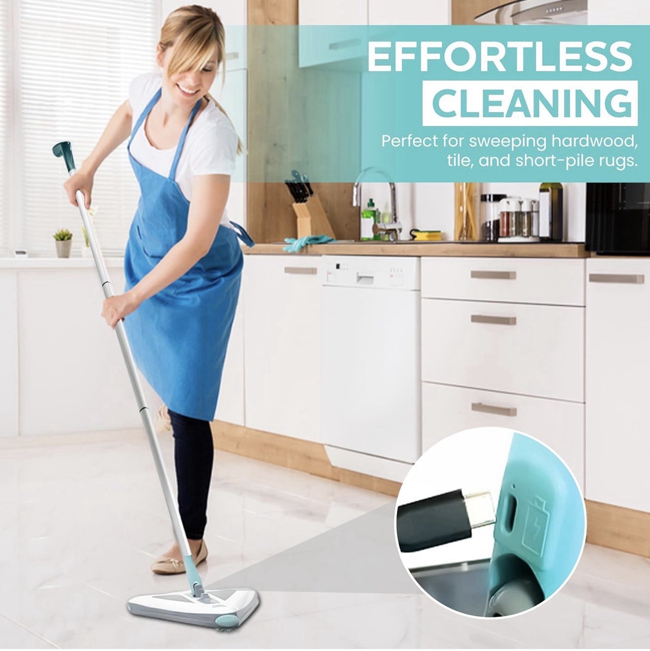 Zippi Sweeper Pro – 2025 New and Improved Lightweight, Hardwood, Tile, Corners