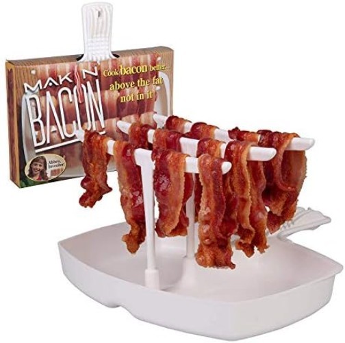 Health-Conscious Cooking with Microwave Bacon Dish: 1.0 Count, Dishwasher Safe