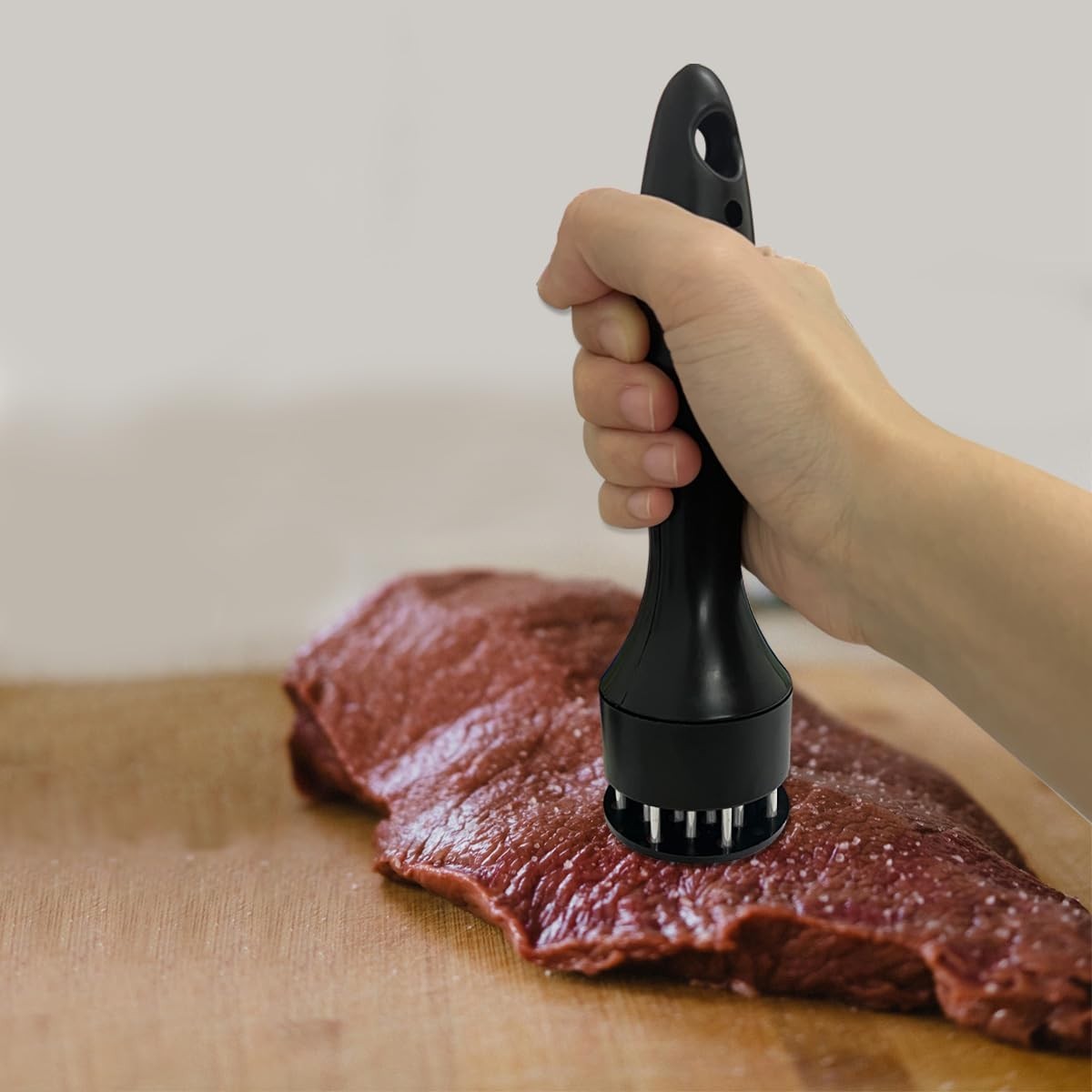 Needle Meat Tenderizer Tool Stainless Steel 21 Blades Steak Marinade Black