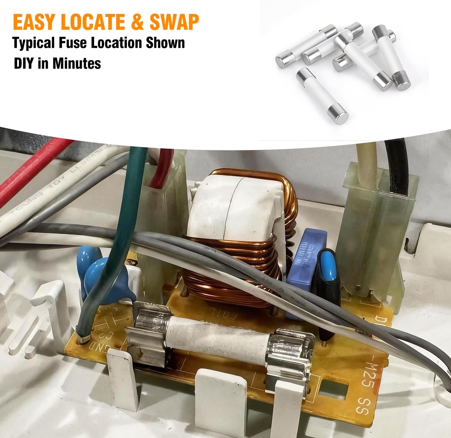 Microwave Fuse – 20 Amp 250V Ceramic Slow-Blow,Direct Replacement for GE…