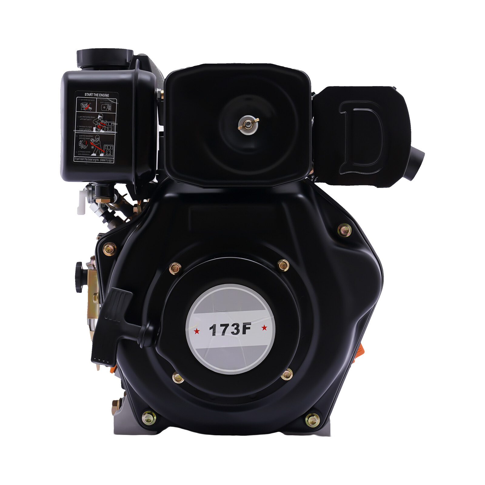 247CC 4-Stroke Tiller Diesel Engine 5HP Vertical Motor Single Cylinder Air-Cool