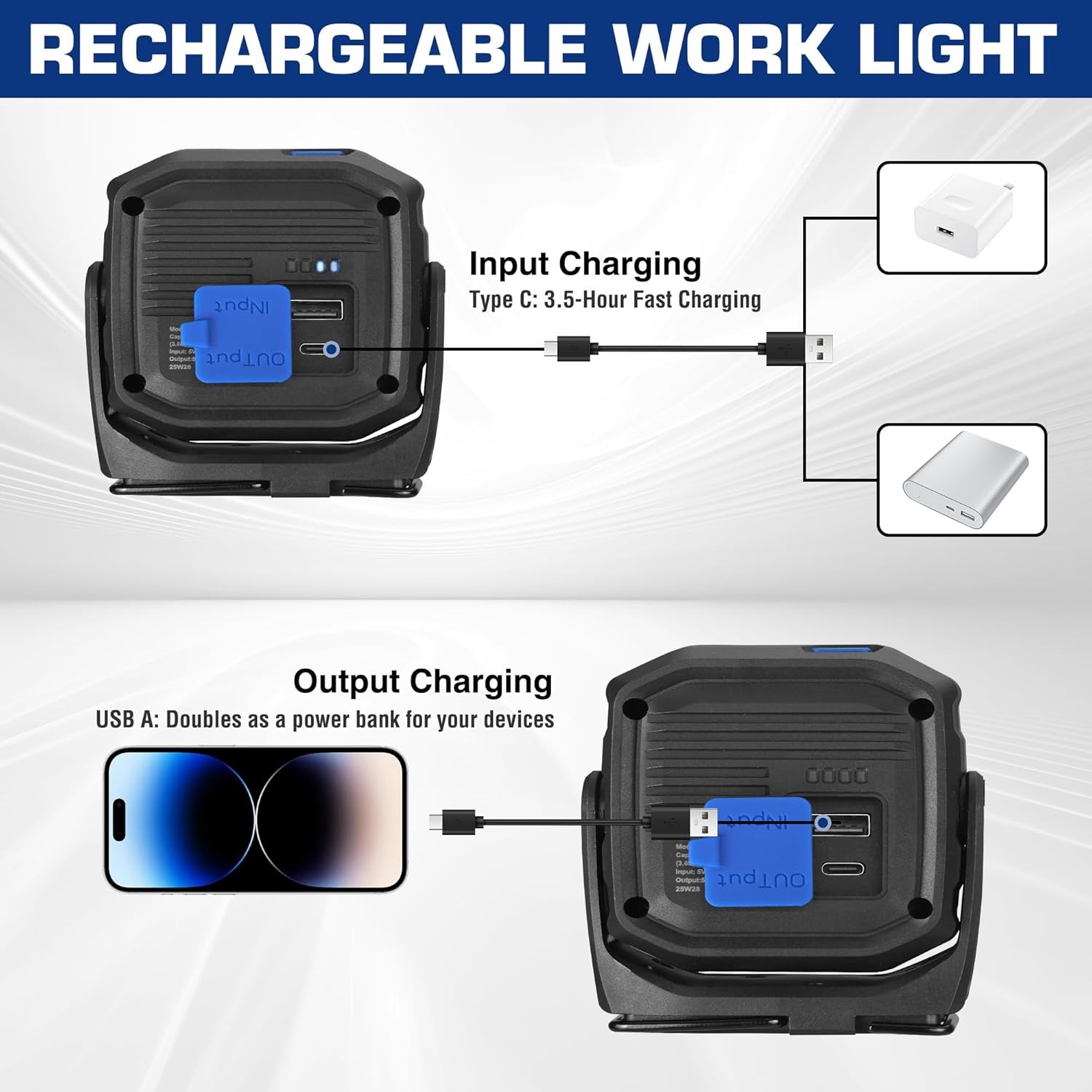 EverBrite Rechargeable 1200 Lumen Work Light Magnetic LED Super Bright Worklight