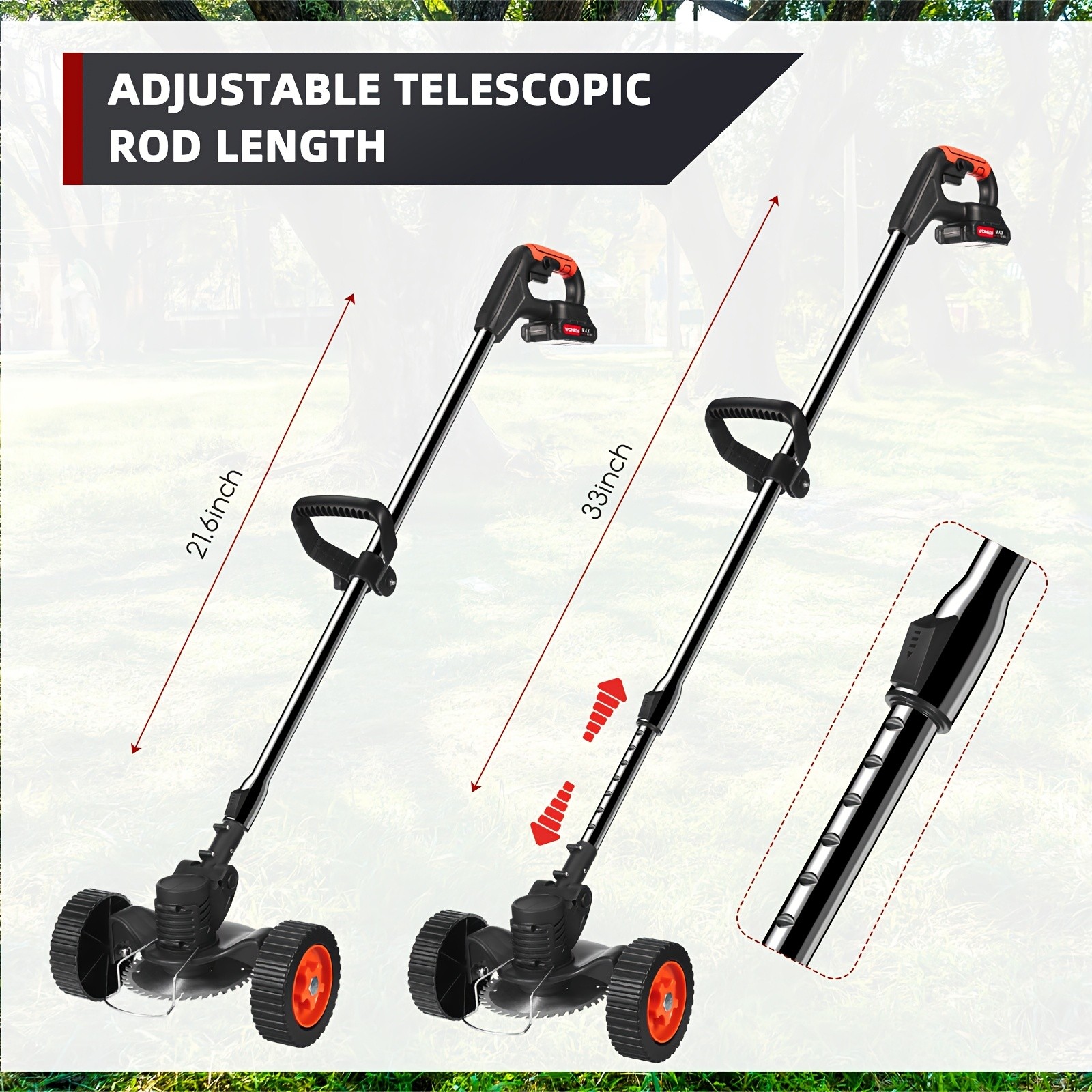 2026 Upgraded Electric Weed Eater Cordless 21V 2X4.0Ah Weed Wacker Battery