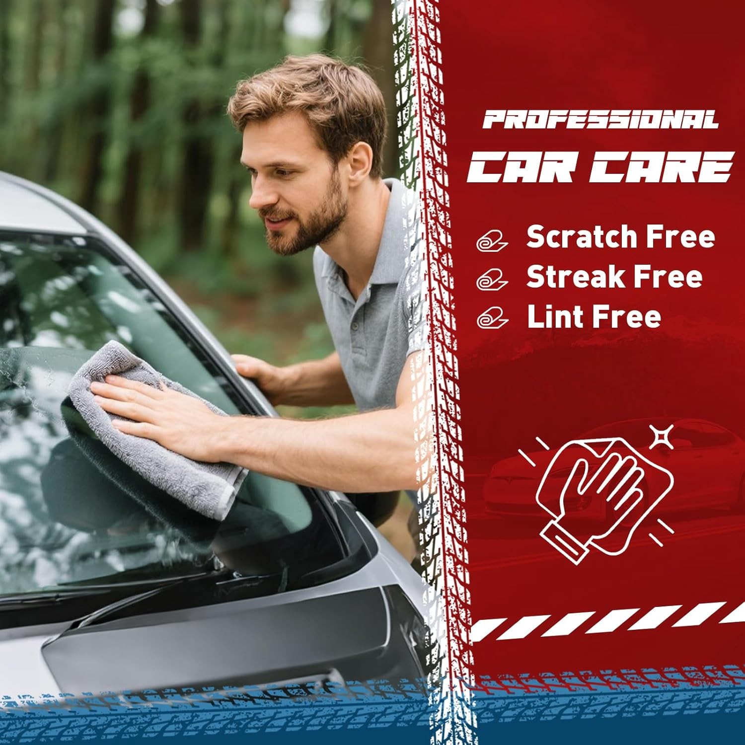 Microfiber Cleaning Cloths Bulk-15 Pack, Gray Microfiber Towels for Cars, Ultra