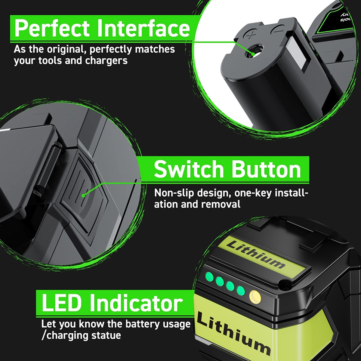9.0AH For RYOBI P108 18V High Capacity Battery 18Volt Lithium-Ion One+ Plus P109