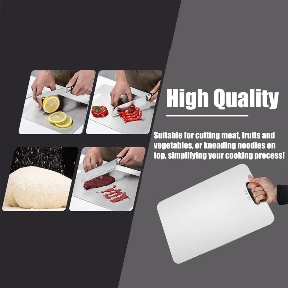 Titanium Cutting Board 100% Pure Non-Stick Double-Sided 11×15.5″ in for Kitchen