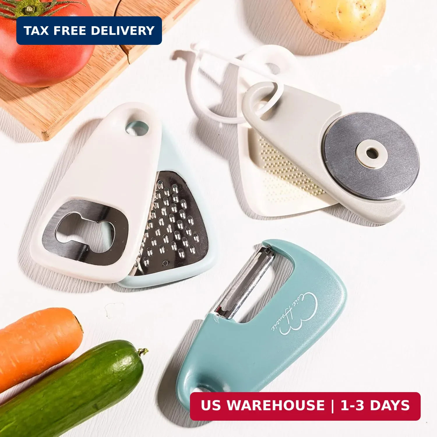 Kitchen Gadgets Set 5 Pieces, Stackable Cooking Tools Space Saving for Small Kit