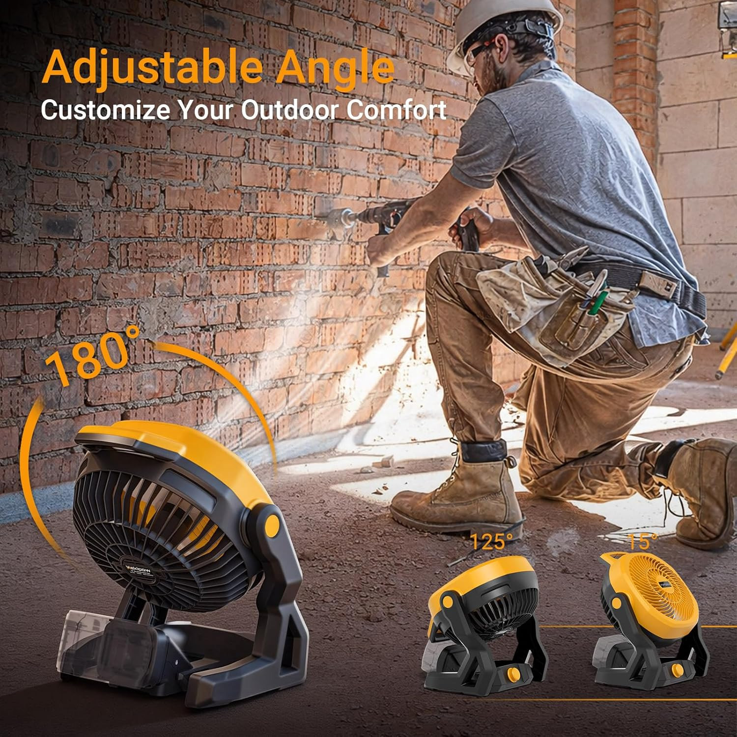 Battery Powered Fan Compatible with Dewalt 20V Max Battery, 750 CFM Cordless