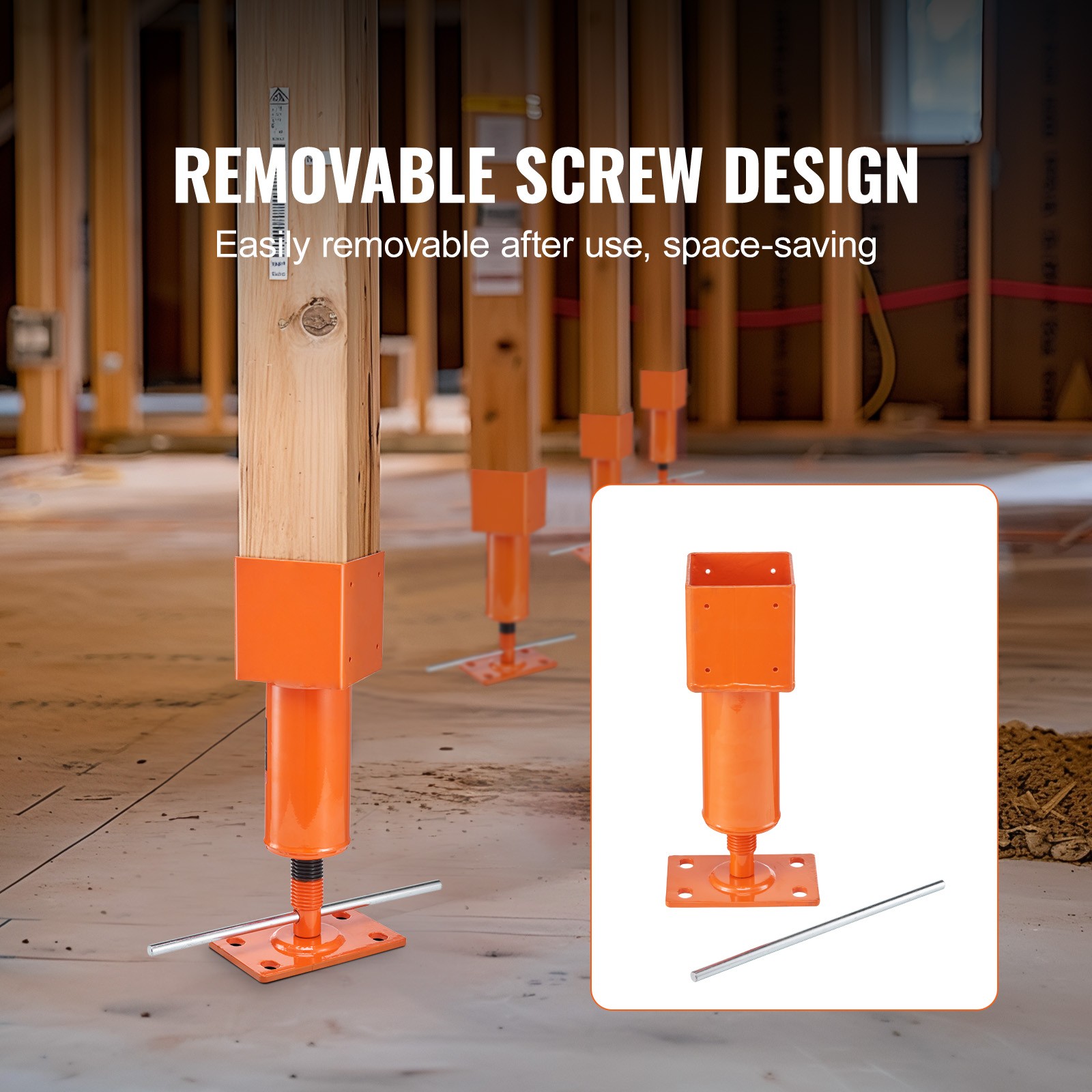 VEVOR Adjustable Shore Lift Stand Floor Roof Beam 4″x4″ House Leveling Jack Post