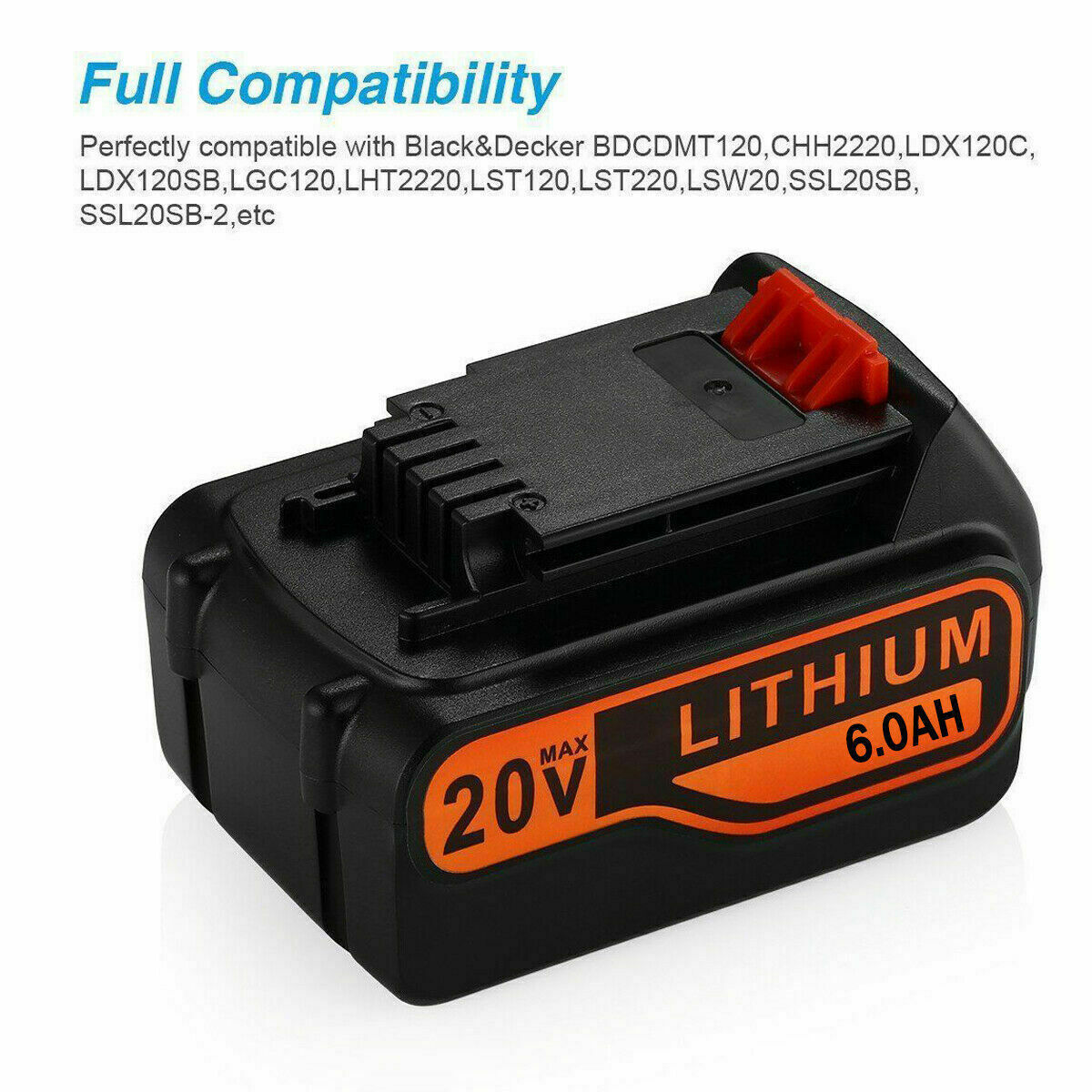 2X 20V 8.0Ah For Black and Decker 20 Volt Lithium Battery LBXR20 LST220 LBX20 US