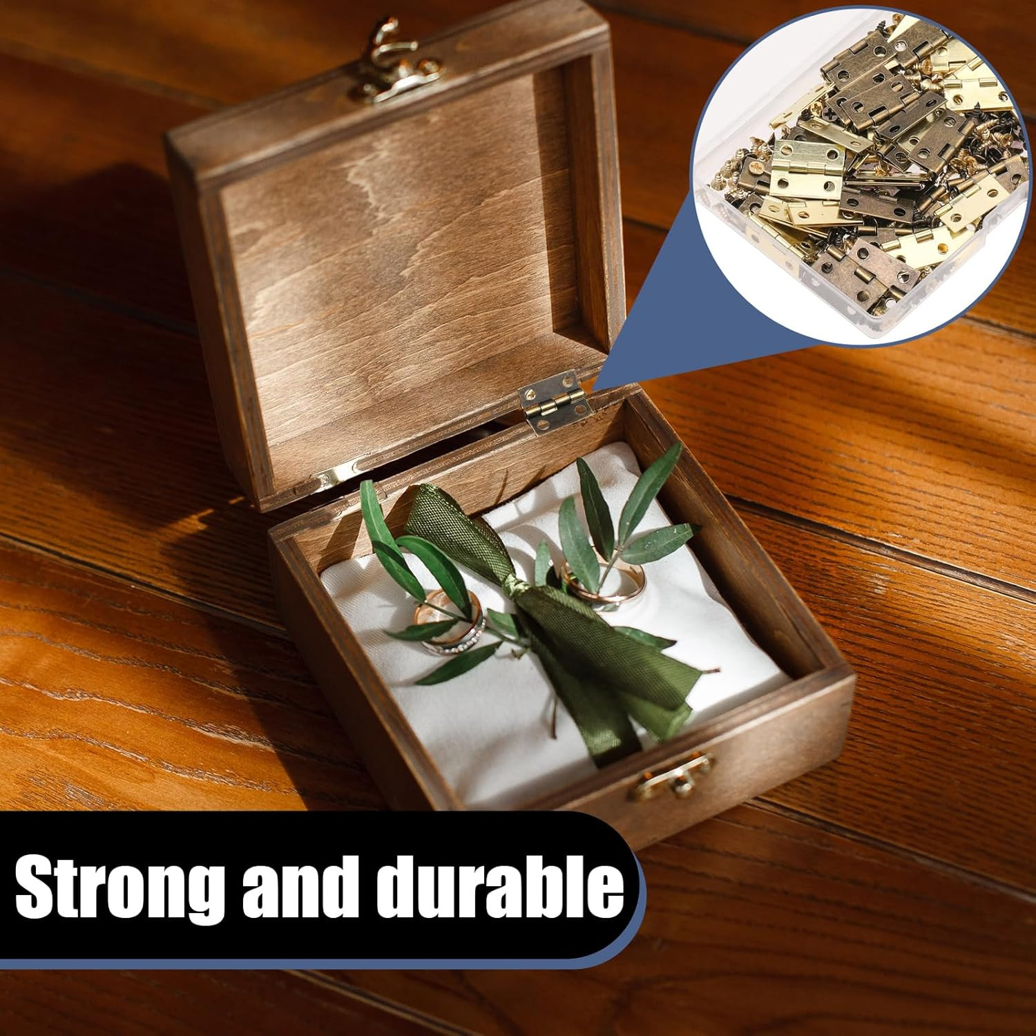 60Pcs Small Brass Antique Mini Hinges, Stainless Steel Folding Butt Miniature Hi