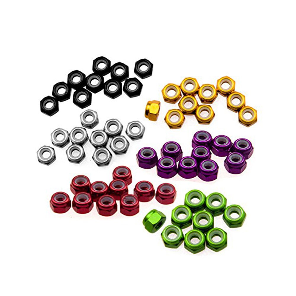 10~100x M2 M3 M4 M5 Nylon Insert Self-Lock Nuts Hex Lock Nut Aluminum CNC Nuts