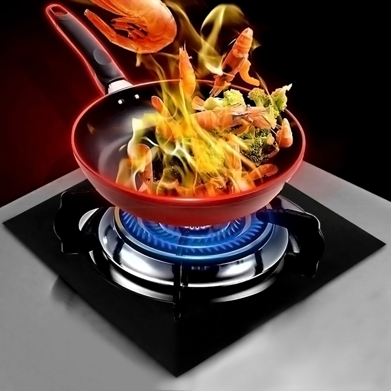 8 Reusable Non-Stick Gas Range Stove Top Burner Protectors – Easy Clean Liners