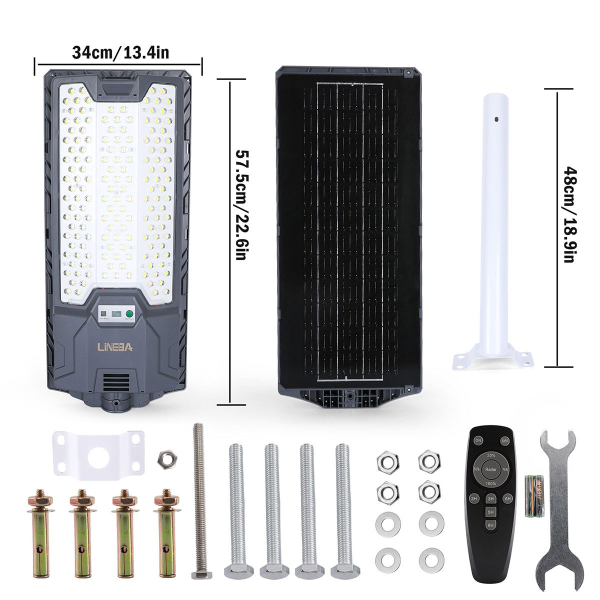 LED 2000W Commercial Solar Street Lights Outdoor Dusk to Dawn parking lot light