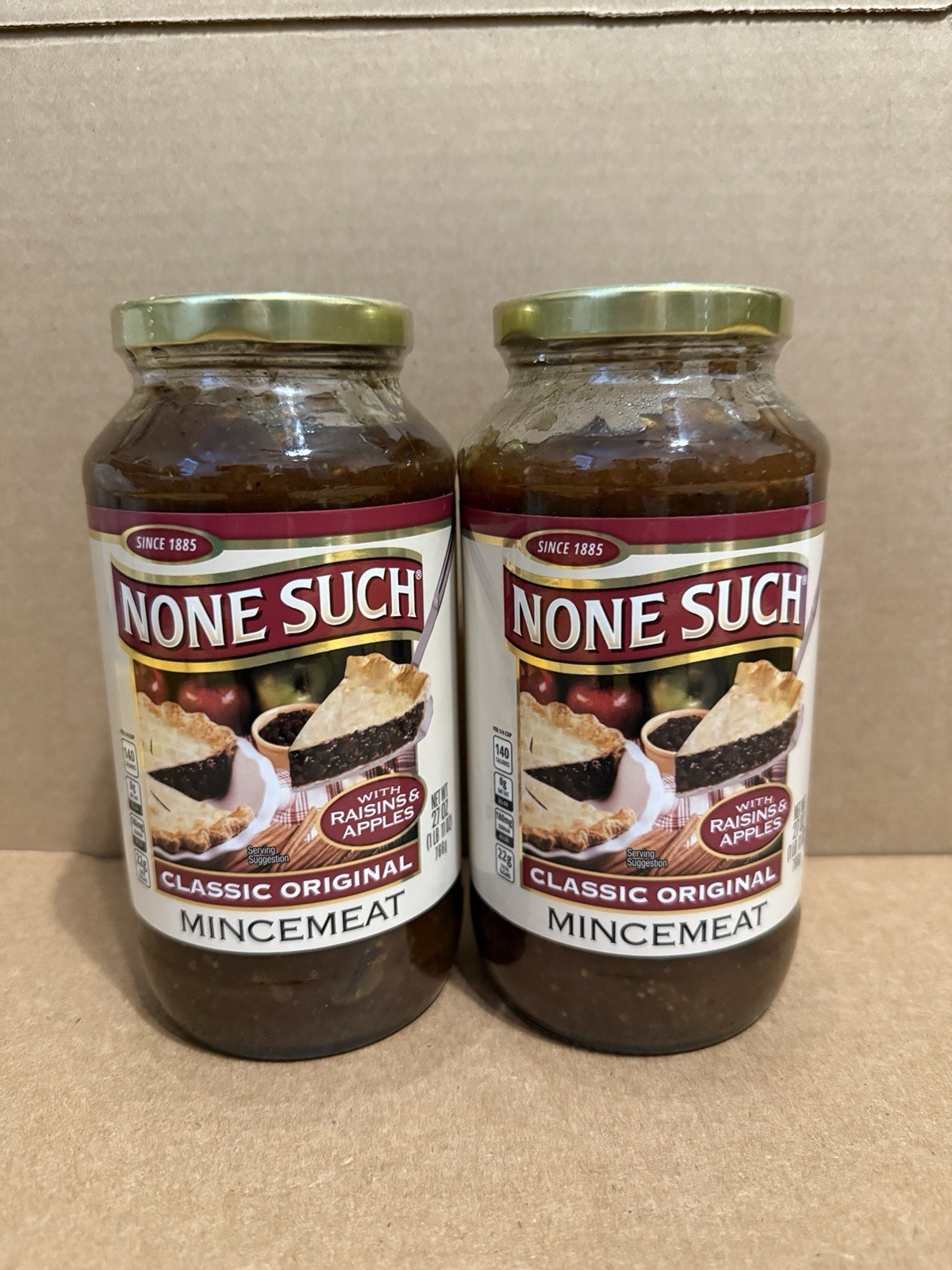 None Such Mincemeat Pie filling w/raisins and apples-Classic Original 2 Jars