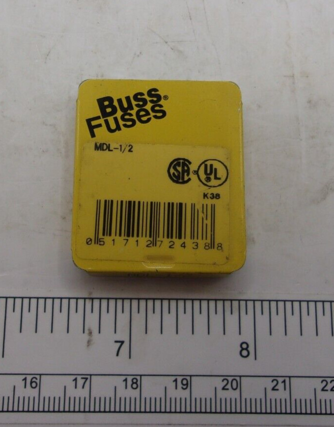 (PACK OF 5) Bussman MDL-1/2, Buss Fuses 0.5A 115V, 2175A