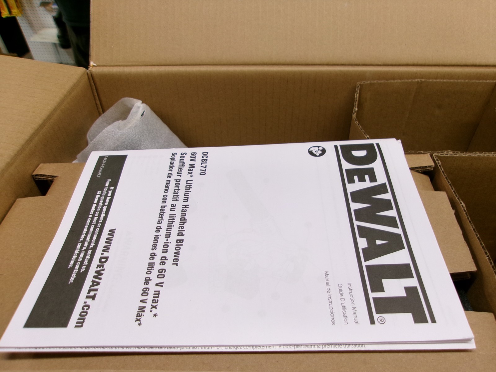 DeWalt FlexVolt 60V Max Cordless Handheld Blower – DCBL770B NO BATTERY
