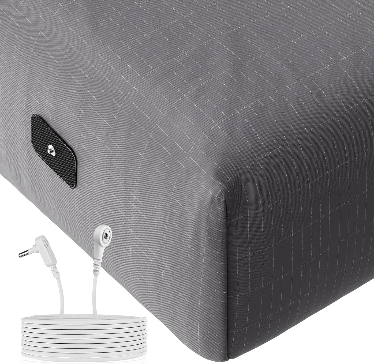 Grounding Fitted Sheets Full Size with Silver Fiber for Better Sleep – Gray