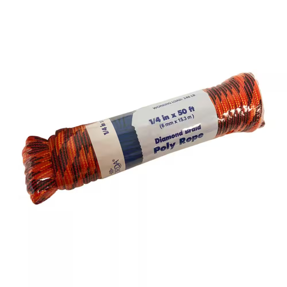 1/4 In. X 50 Ft. Diamond Braid Poly Non-Wire Rope
