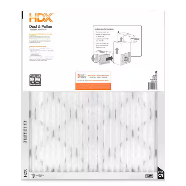 17.5 In. X 23.5 In. X 1 In. Standard Pleated Air Filter FPR 5, MERV 8 (3-Pack)