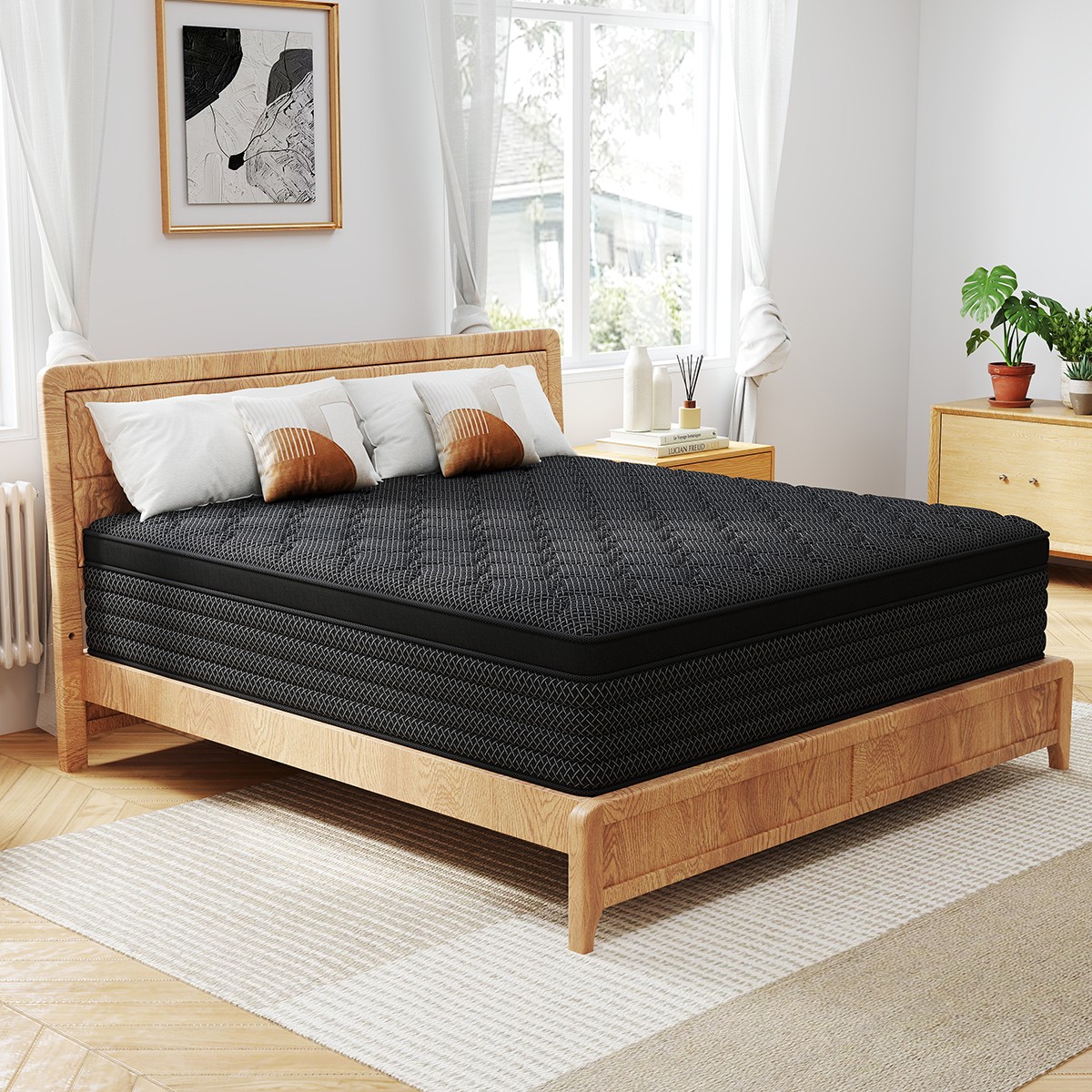 12″ 14″ Twin Full Queen King Mattress Gel Memory Foam Hybrid Spring Bed In a Box