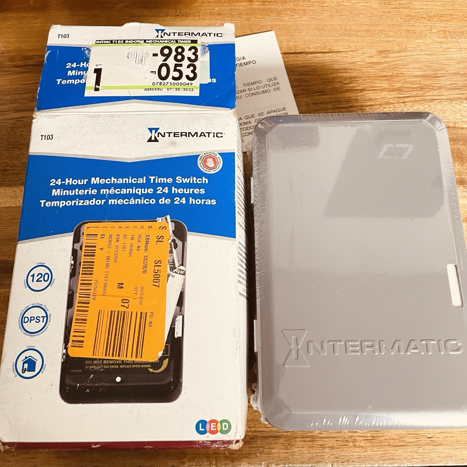 Intermatic T103 24-Hour Mechanical Time Switch 40A 120V DPST Indoor NEMA 1 NEW