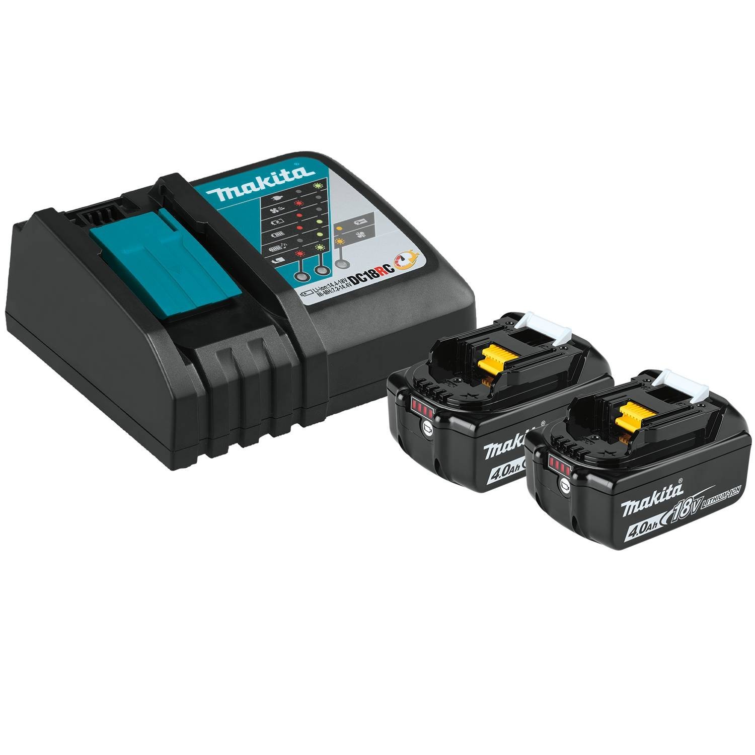 Makita BL1840BDC2X 18V LXT Lithium-Ion Battery and Charger Starter Pack (4.0Ah)