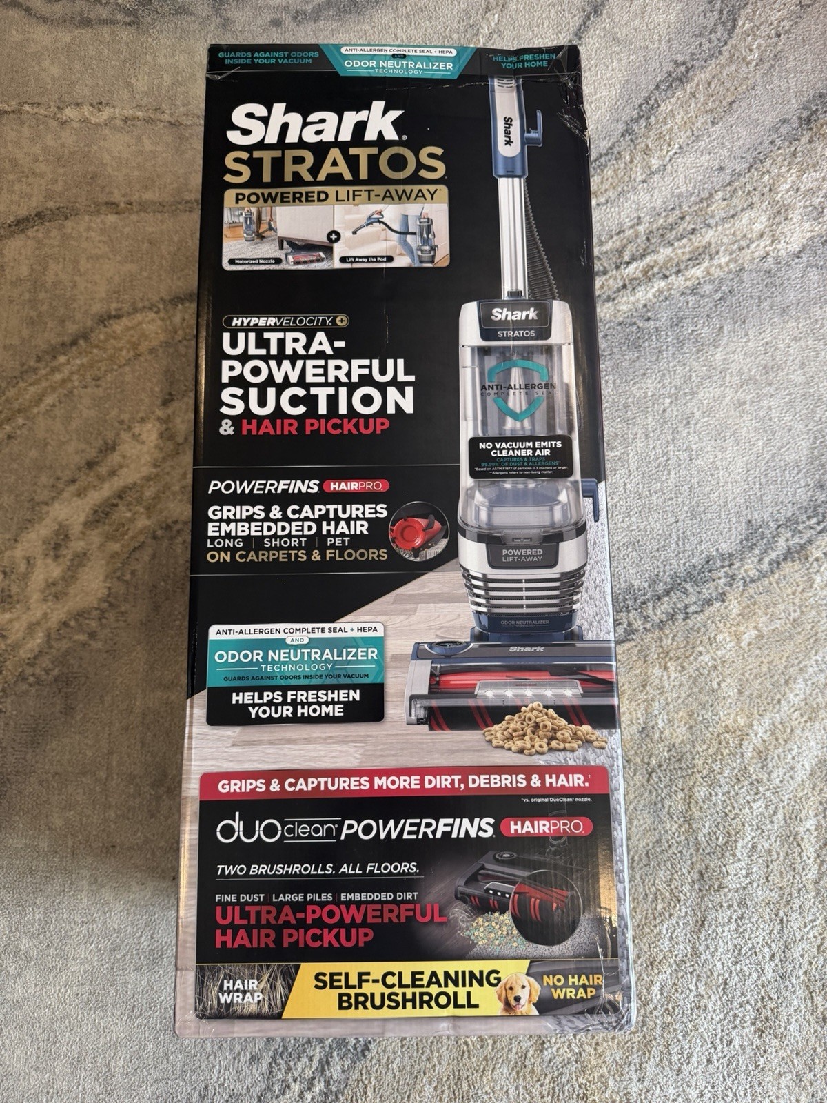 NEW — Shark Stratos Lift-Away Upright Vacuum DuoClean PowerFins AZ3000