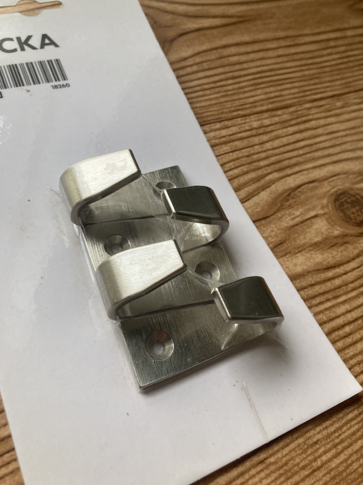 Lot Of 2 Packs IKEA Blecka Hooks Nickel Plated 2 Inch Total Of 8 Hooks Brutalist