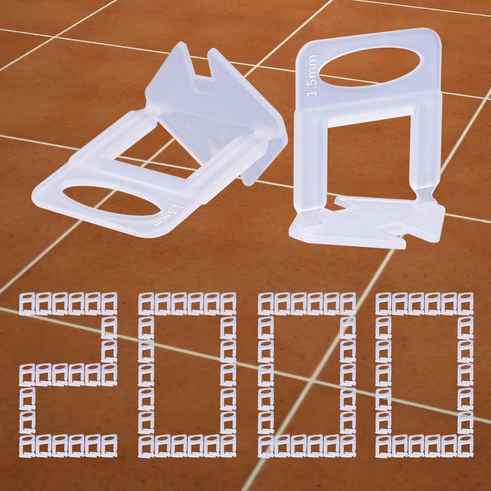 2000 PCS Tile Leveling System Spacers Clips 1/16”(1.5mm) | 2000-Piece Tiles …