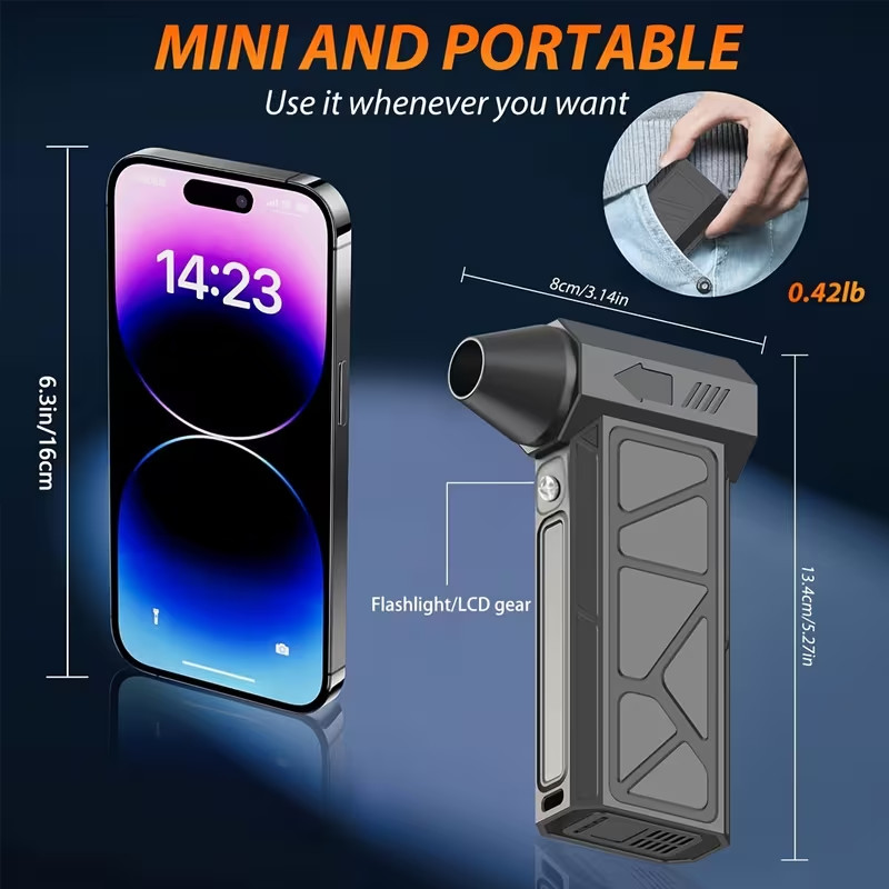 Mini Turbo Air Blower, Wireless Dust Cleaner for PC, Car & Home