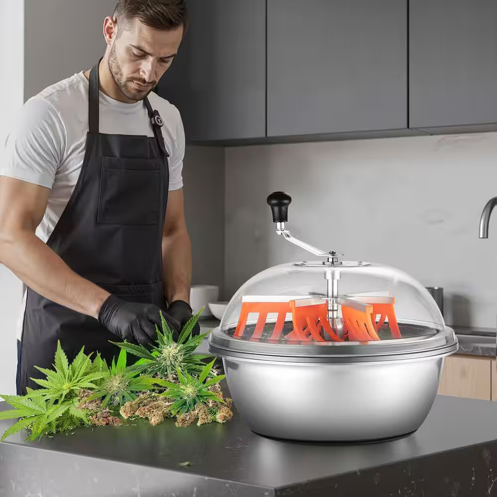 19 In. Manual Bud Leaf Trimmer W/Stainless Steel Blades, Transparent Lid, Wet &
