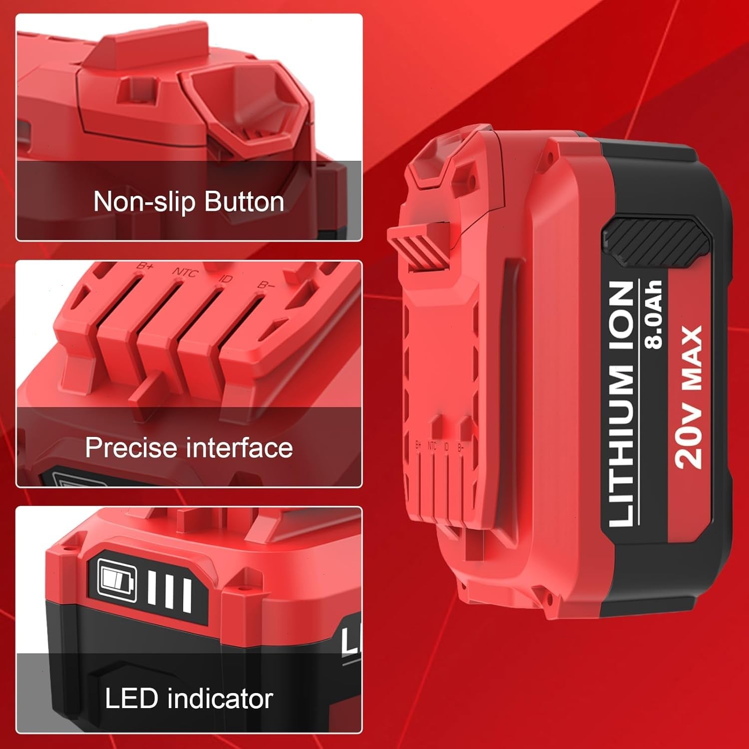 2PACK 20Volt For Craftsman V20 8.0Ah Li-ion Battery CMCB204 CMCB202 /Charger