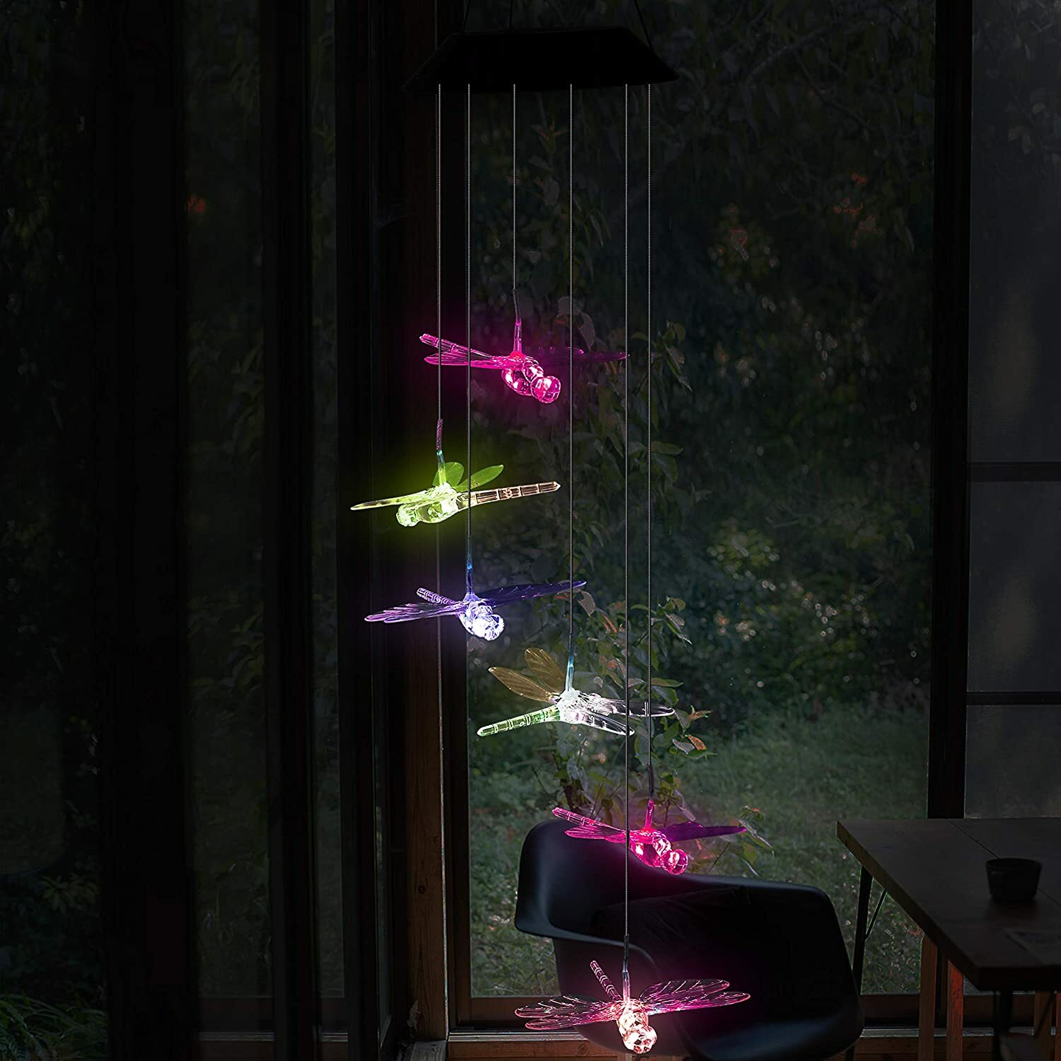Solar LED Wind Chimes Colour Changing Lights Hanging Light Garden Outdoor Decor