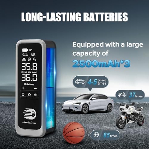 Portable Tire Inflator Air Compressor, 160 PSI Fast Inflation 34 L/Min, 7500mAh