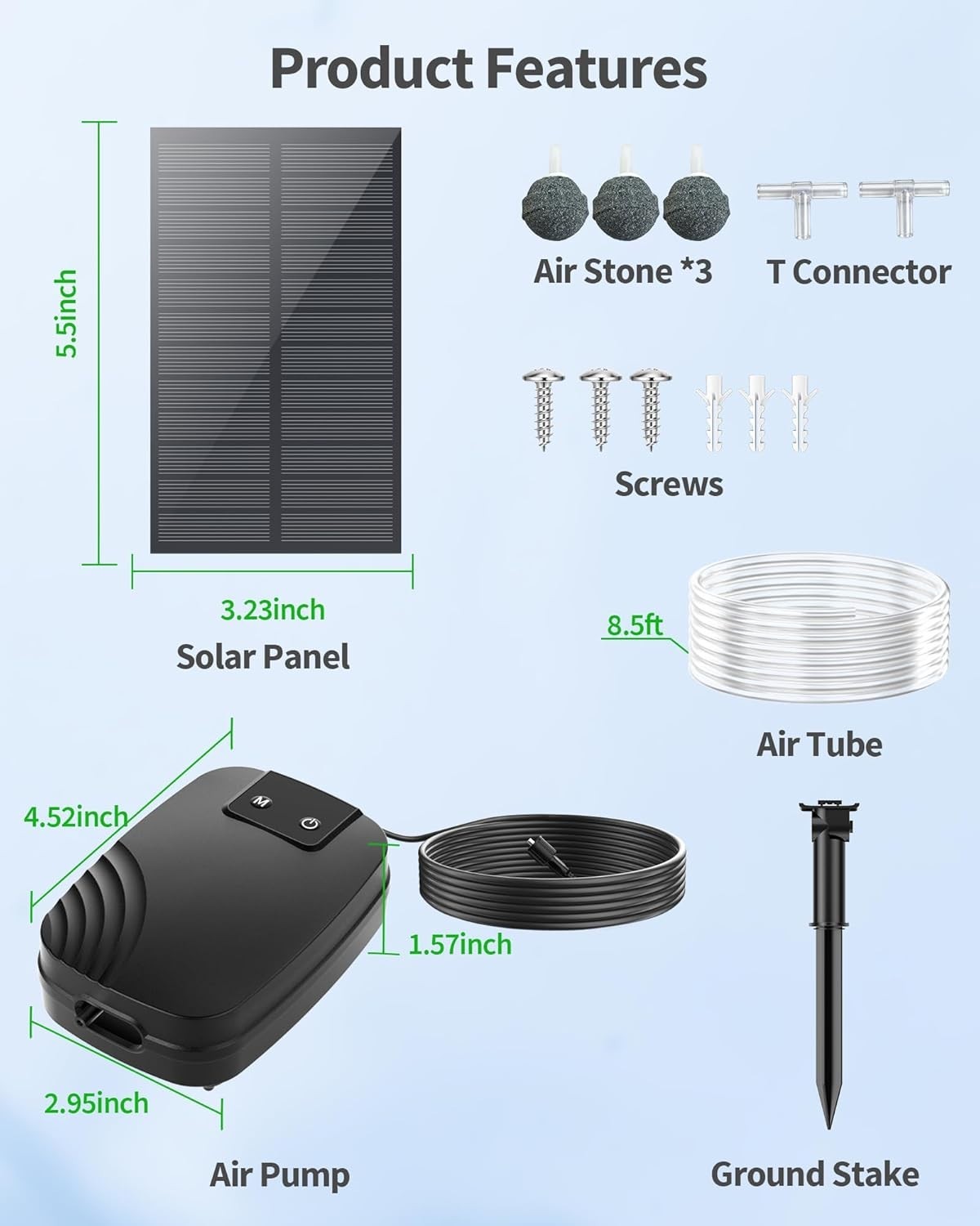 POPOSOAP 2W Solar Pond Aerator, Solar Air Pump for Pond with 1500 mAh Battery…