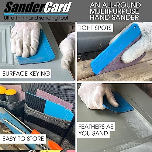 Hand Sander | Ultra-Thin Shape | Pro SanderCard 125mm Wide + Sandpaper Pack