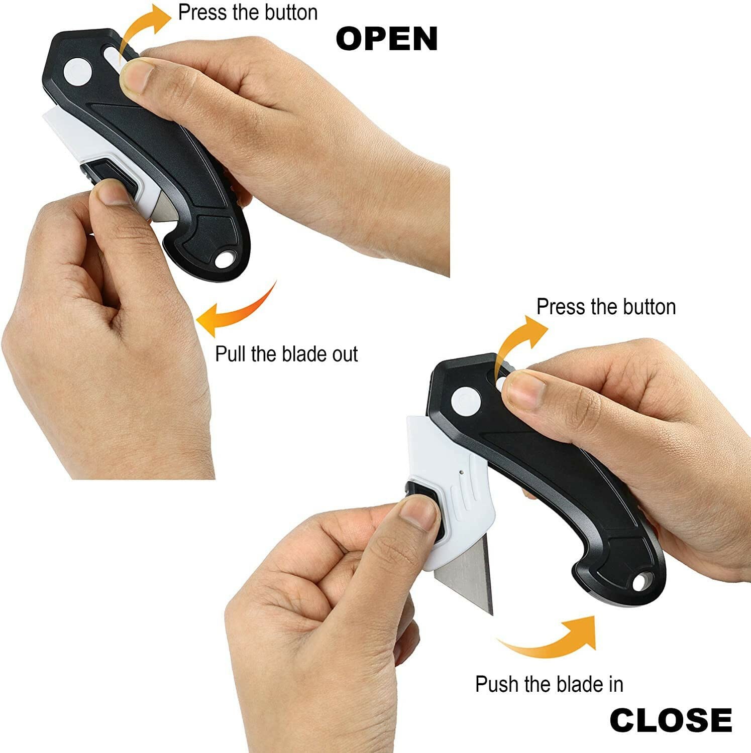 Lightweight Strong ABS Plastic Folding Utility Box Cutter (6 Pack)